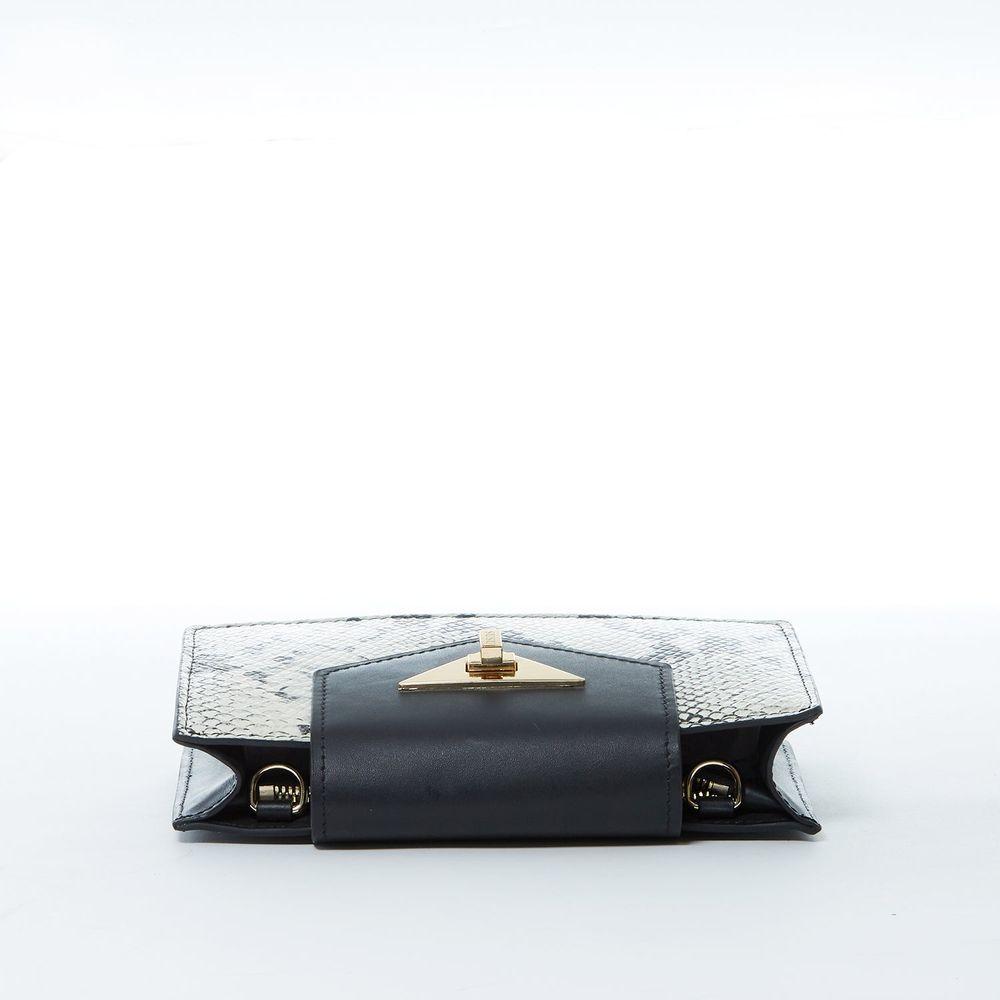 SUSU The Mary Small Crossbody Leather Purse Black Snakeskin Pattern