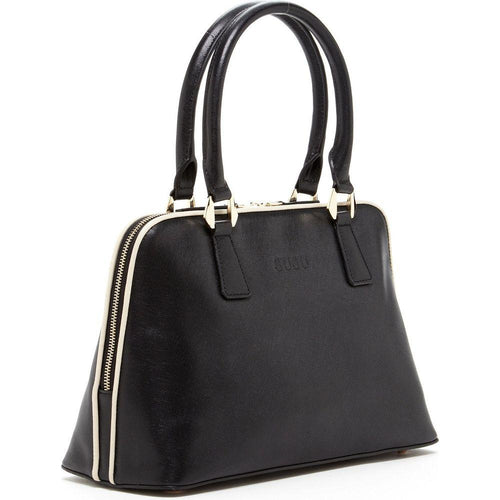 Load image into Gallery viewer, Melissa Saffiano Leather Satchel Bag - Timeless Elegance in Black
