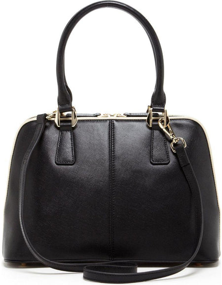 Melissa Saffiano Leather Satchel Bag - Timeless Elegance in Black