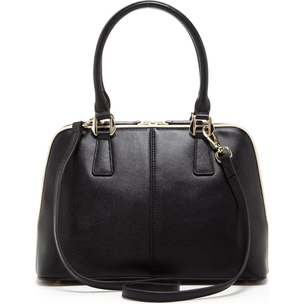 Melissa Saffiano Leather Satchel Bag - Timeless Elegance in Black