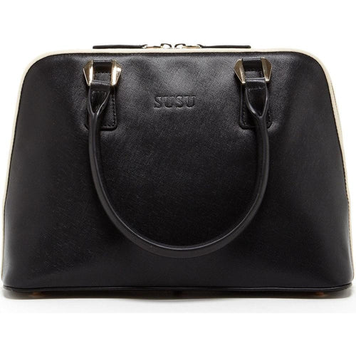 Load image into Gallery viewer, Melissa Saffiano Leather Satchel Bag - Timeless Elegance in Black
