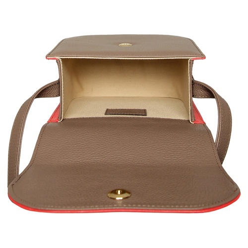 Load image into Gallery viewer, Midi Shoulder Bag Taupe-Red
