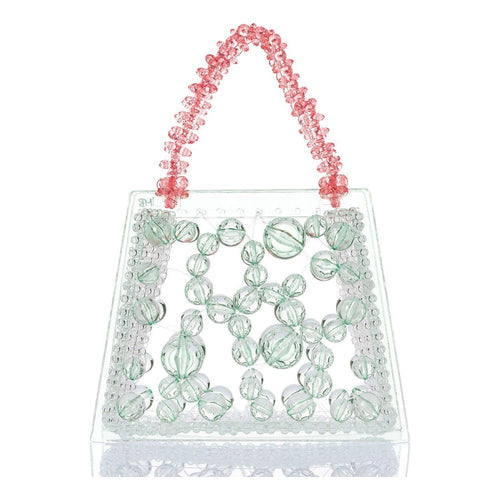 Load image into Gallery viewer, Mint Spider Woven Round Beaded Bag

