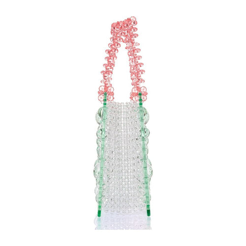 Load image into Gallery viewer, Mint Spider Woven Round Beaded Bag
