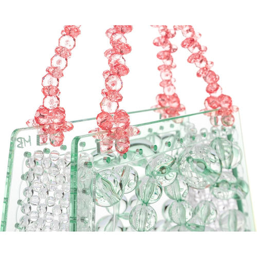 Load image into Gallery viewer, Mint Spider Woven Round Beaded Bag
