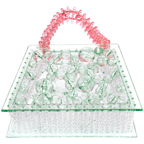 Load image into Gallery viewer, Mint Spider Woven Round Beaded Bag
