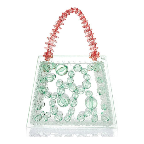 Load image into Gallery viewer, Mint Spider Woven Round Beaded Bag
