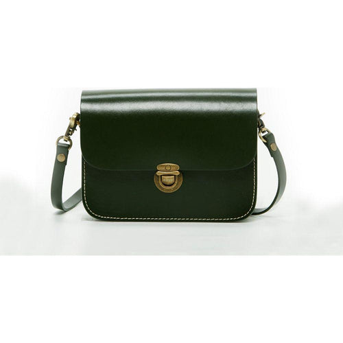 Load image into Gallery viewer, Nanah Dark Green Leather Crossbody Bag: The Epitome of Elegance
