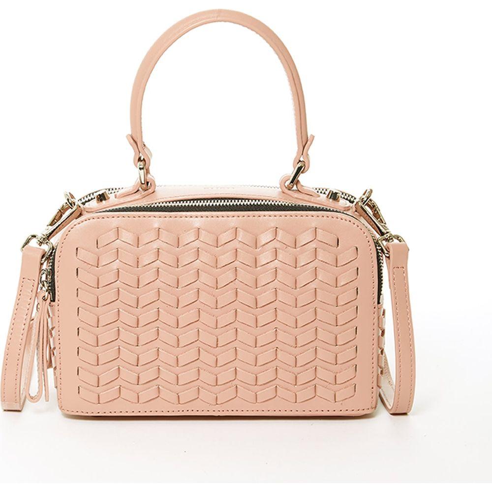 SUSU The Kayla Pink Woven Leather Bag