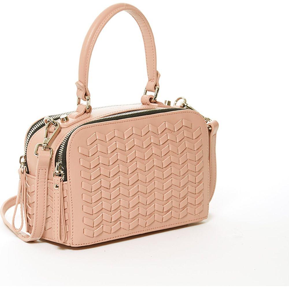 SUSU The Kayla Pink Woven Leather Bag