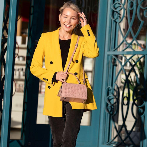 Load image into Gallery viewer, SUSU The Kayla Pink Woven Leather Bag
