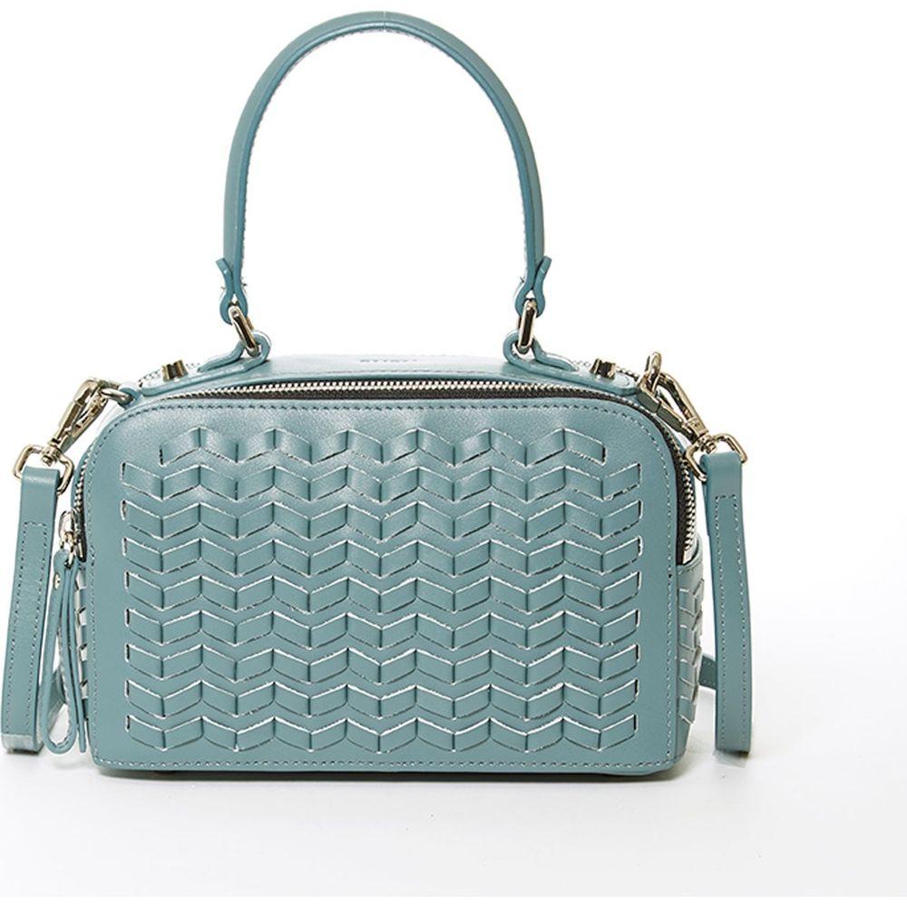 SUSU The Kayla Woven Leather Crossbody Bag Blue