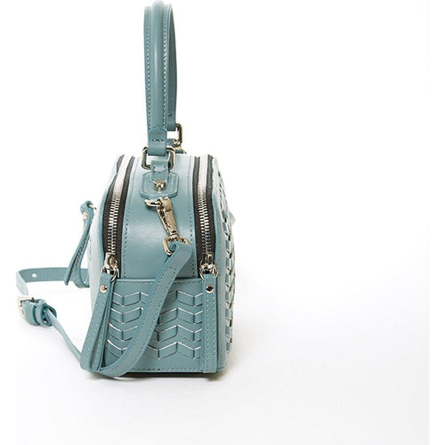 Load image into Gallery viewer, SUSU The Kayla Woven Leather Crossbody Bag Blue
