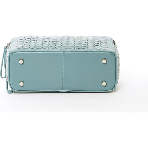 Load image into Gallery viewer, SUSU The Kayla Woven Leather Crossbody Bag Blue
