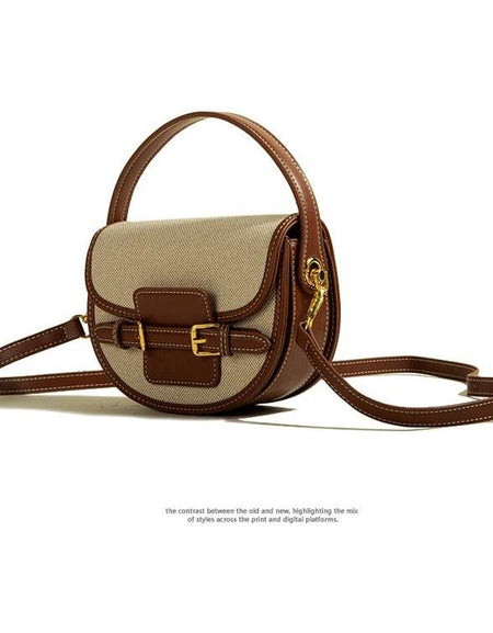 Muzikai Genuine Goods Saddle Bag Niche Retro Patchwork Handbag