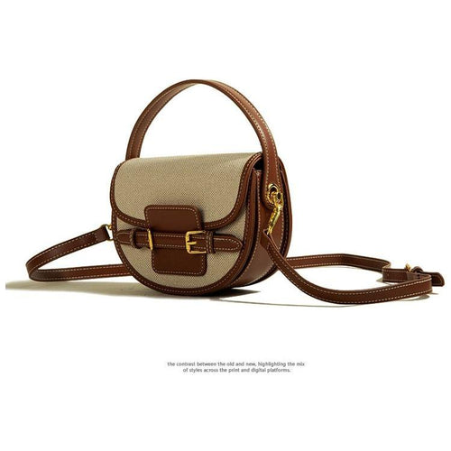 Load image into Gallery viewer, Muzikai Genuine Goods Saddle Bag Niche Retro Patchwork Handbag
