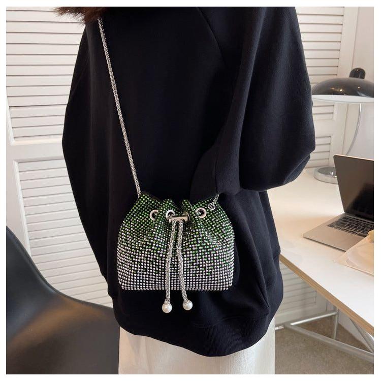 Elegant Vintage Diamond Chain Small Crossbody Bag