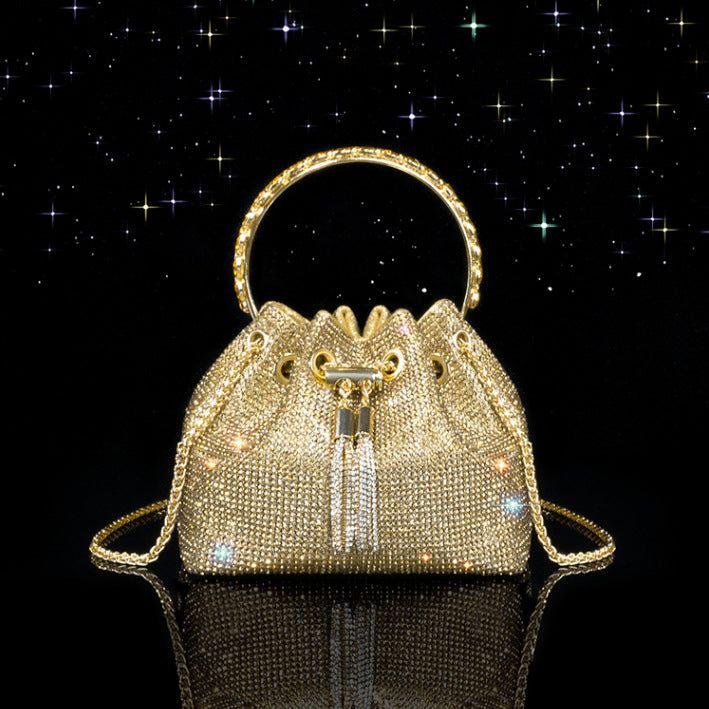 Chic Design Mini Bucket Bag Diamond Sling Purse