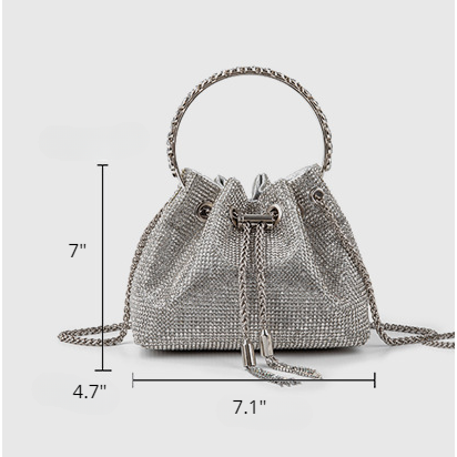 Chic Design Mini Bucket Bag Diamond Sling Purse