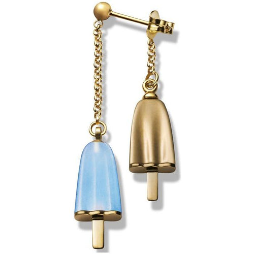 Load image into Gallery viewer, AMBROSINI JEWELS -  ORECCHINI doppi ARGENTO 925° ghiacciolo finitura rosé pietra azzurra-0
