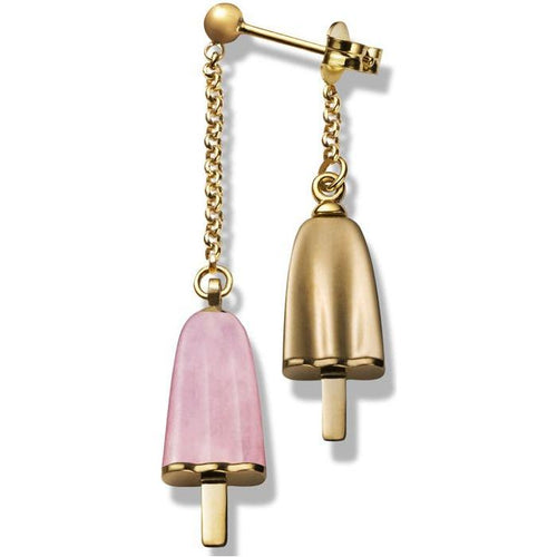 Load image into Gallery viewer, AMBROSINI JEWELS -  ORECCHINI doppi ARGENTO 925° ghiacciolo finitura rosé pietra rosa-0
