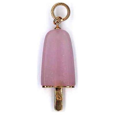 Load image into Gallery viewer, AMBROSINI JEWELS -  PENDENTE ARGENTO 925°  ghiacciolo finitura rosé pietra rosa grande (26x15 mm)-0
