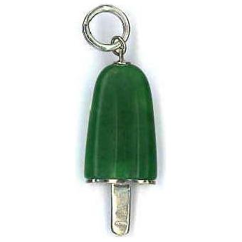 Load image into Gallery viewer, AMBROSINI JEWELS -  PENDENTE ARGENTO 925° ghiacciolo finitura bianca pietra verde medio (29.5x13 mm)-0
