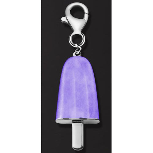 Load image into Gallery viewer, AMBROSINI JEWELS -  PENDENTE ARGENTO 925°  ghiacciolo finitura bianca pietra viola piccolo (21x14 mm)-0
