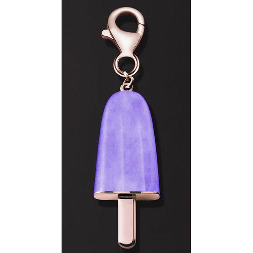 Load image into Gallery viewer, AMBROSINI JEWELS -  PENDENTE ARGENTO 925°  ghiacciolo finitura rosé pietra viola piccolo (21x14 mm)-0
