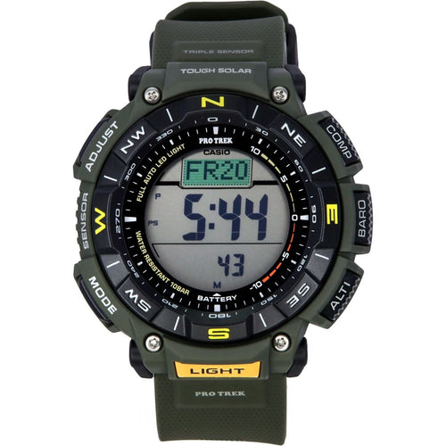 Load image into Gallery viewer, Casio Pro Trek Digital Green Bio Based Resin Strap Tough Solar PRG-340-3 Men&#39;s Watch
