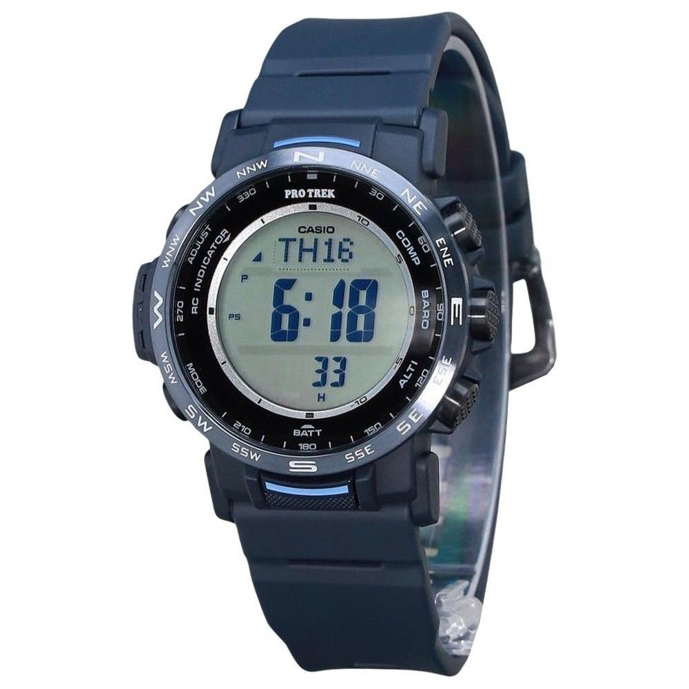 Casio ProTrek Climber Line Digital Blue Bio Based Resin Tough Solar PRW-35Y-2 Men's Watch