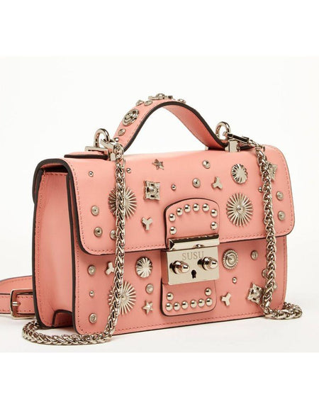 SUSU The Hollywood Leather Crossbody Bag - Exquisite Pale Pink Elegance