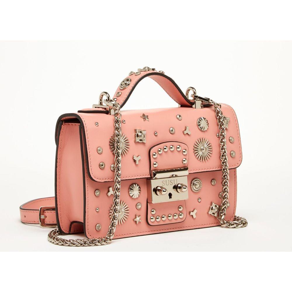 SUSU The Hollywood Leather Crossbody Bag - Exquisite Pale Pink Elegance