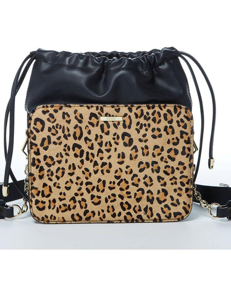 SUSU The Patricia Black Leopard Leather Purse