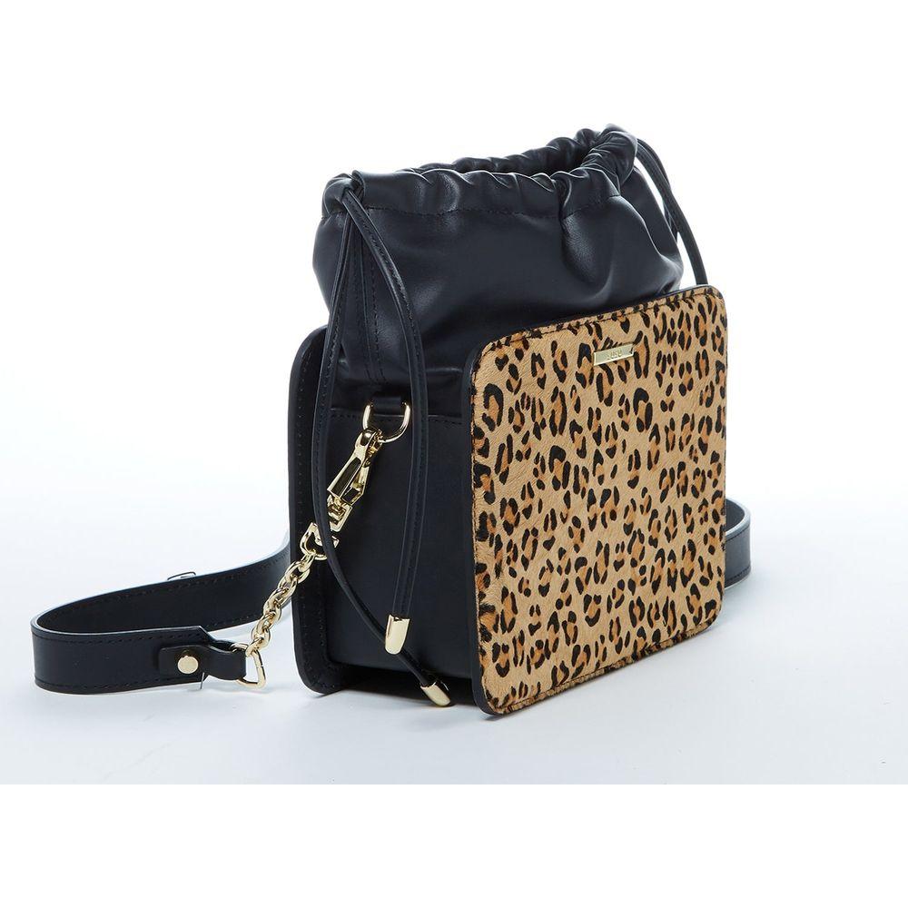SUSU The Patricia Black Leopard Leather Purse