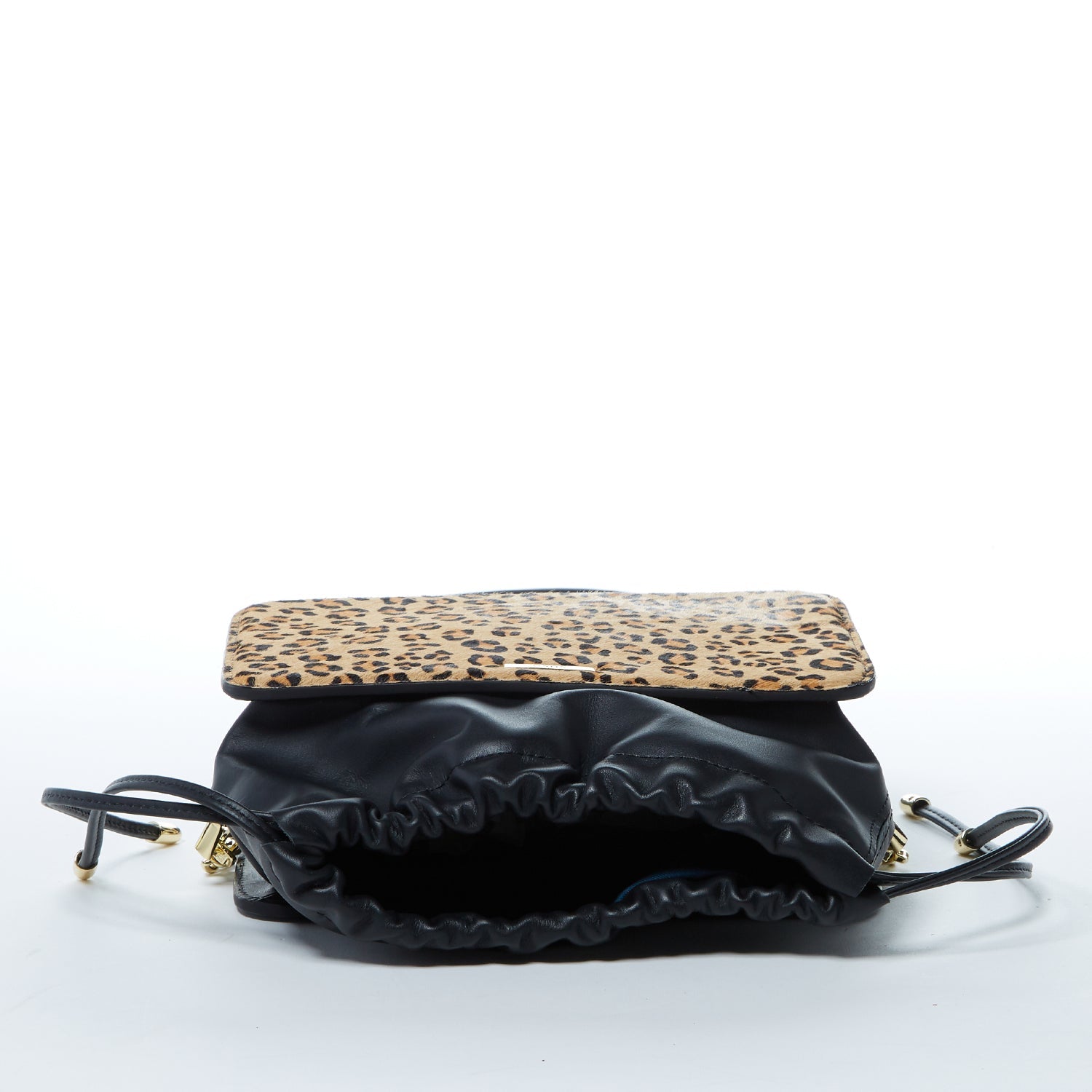 SUSU The Patricia Black Leopard Leather Purse