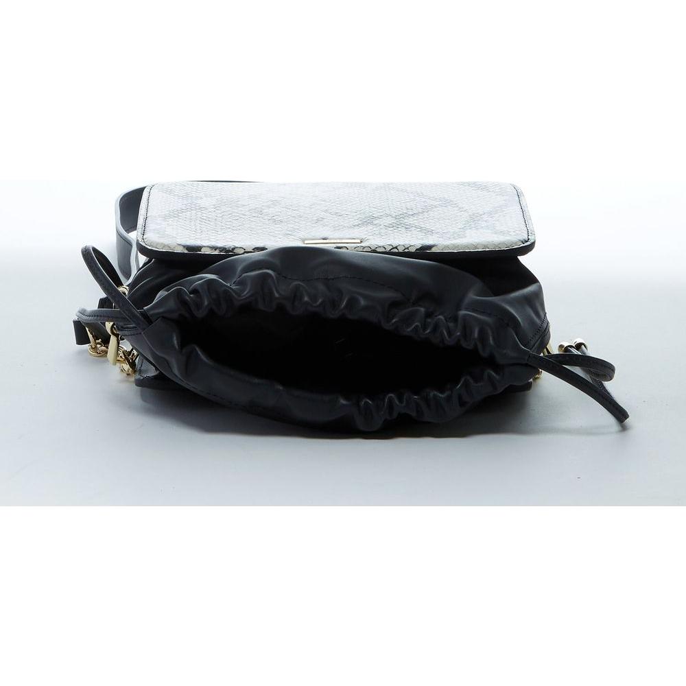 SUSU The Patricia Black Leather Bucket Bag with Snakeskin Design