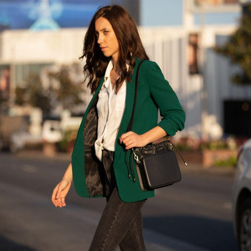 Load image into Gallery viewer, SUSU The Patricia Black Leather Purse Drawstring
