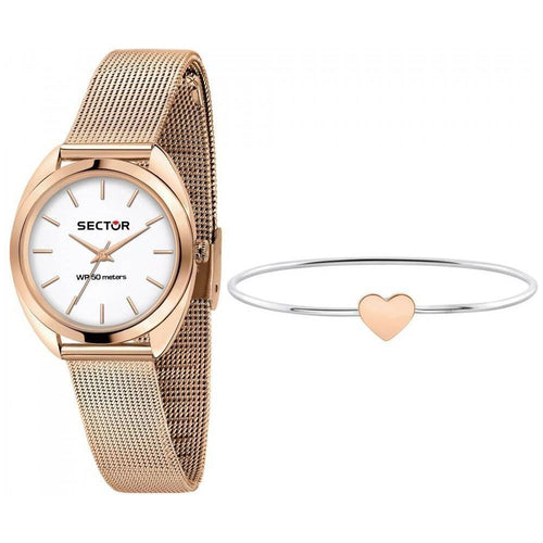 Load image into Gallery viewer, Sector 955 White Matt Dial Rose Gold Tone Stainless Steel Women&#39;s Watch
