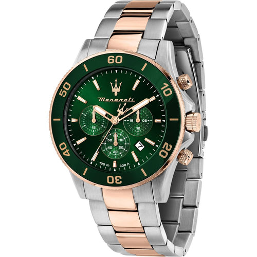 Load image into Gallery viewer, Maserati Competizione Chronograph Two Tone Stainless Steel Green Dial Men&#39;s Watch
