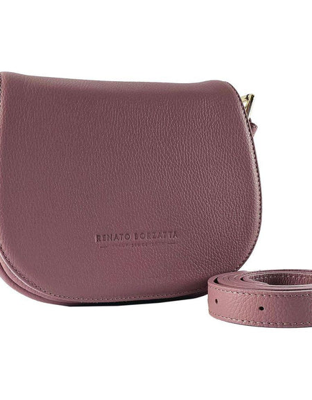 RENATO BORZATTA Vera Pelle Tracolla in Rosa Antico