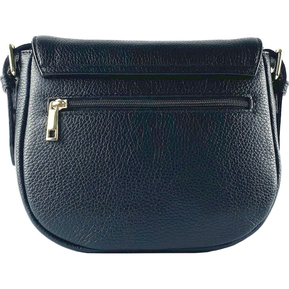 RENATO BORZATTA RB1002A | Luxurious Black Leather Crossbody Bag