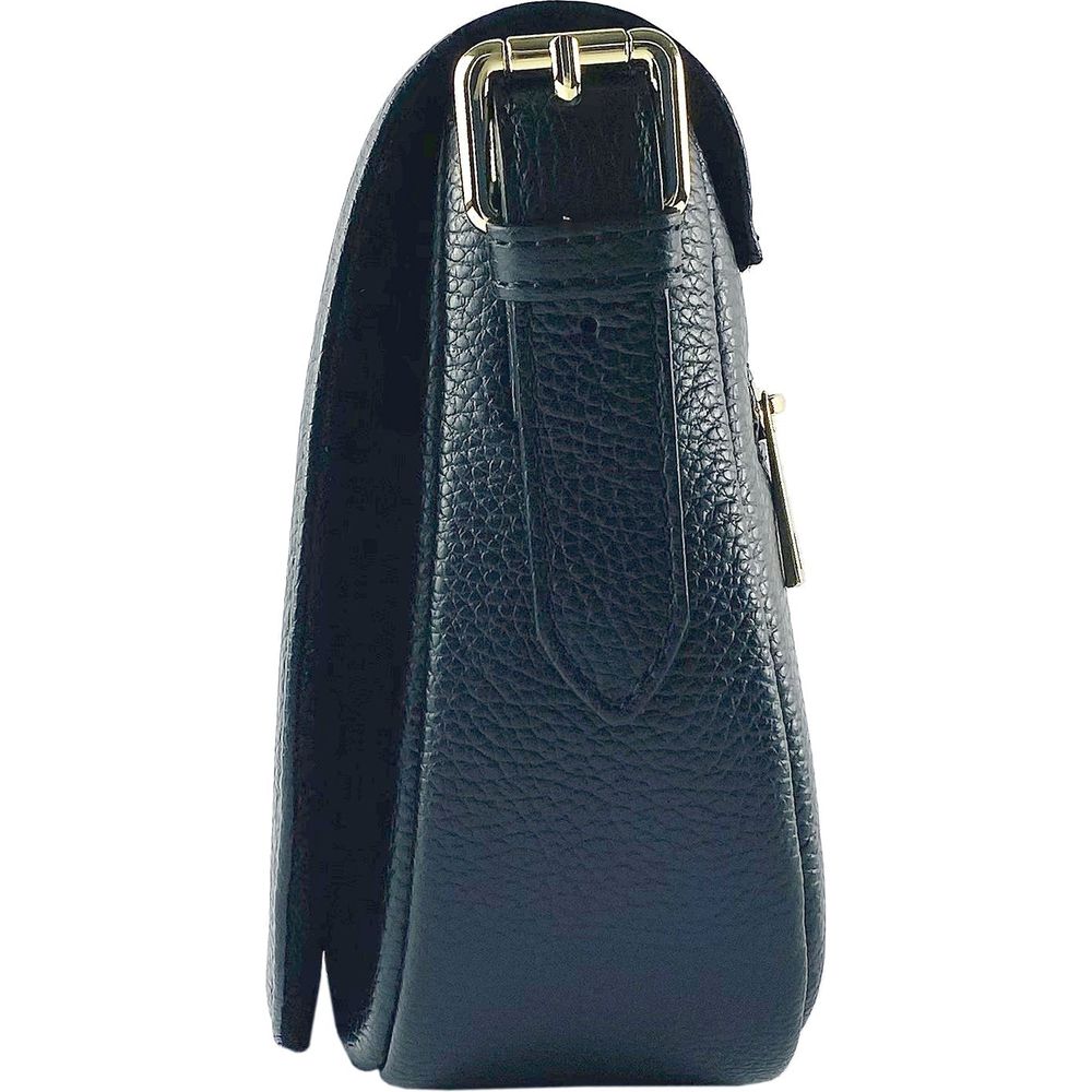 RENATO BORZATTA RB1002A | Luxurious Black Leather Crossbody Bag