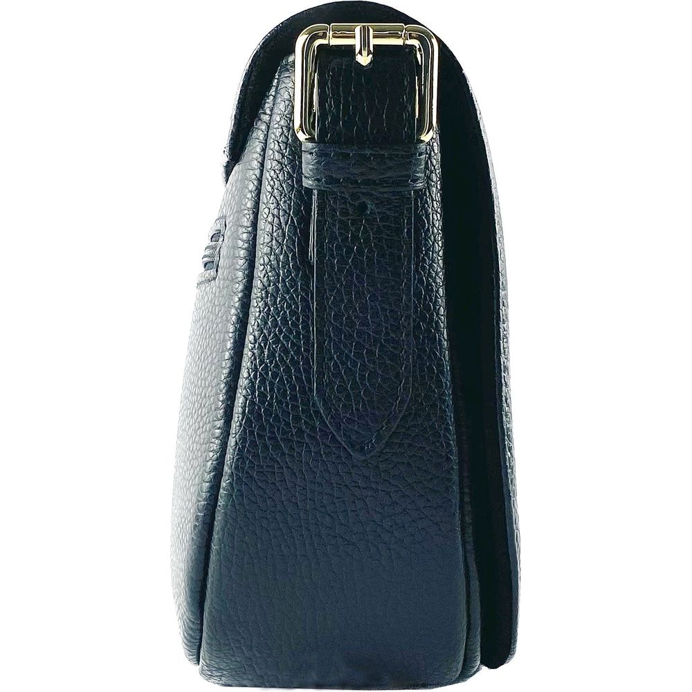 RENATO BORZATTA RB1002A | Luxurious Black Leather Crossbody Bag