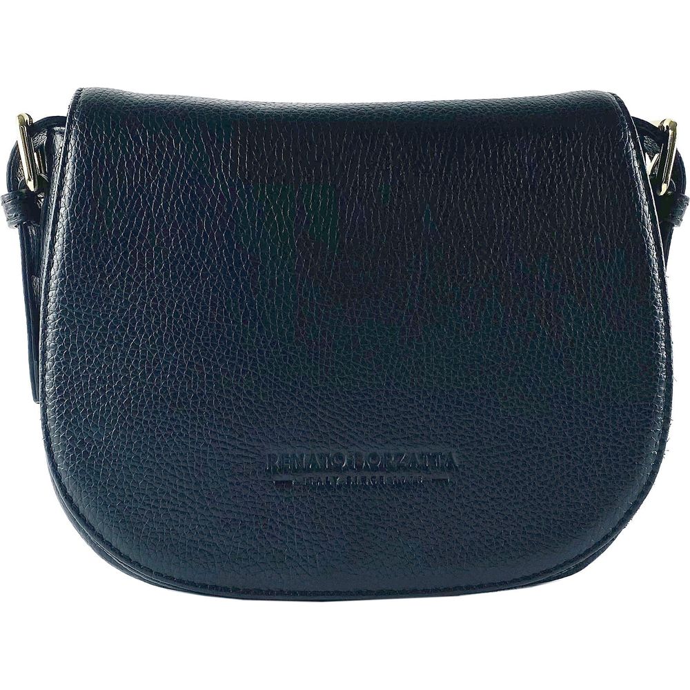 RENATO BORZATTA RB1002A | Luxurious Black Leather Crossbody Bag