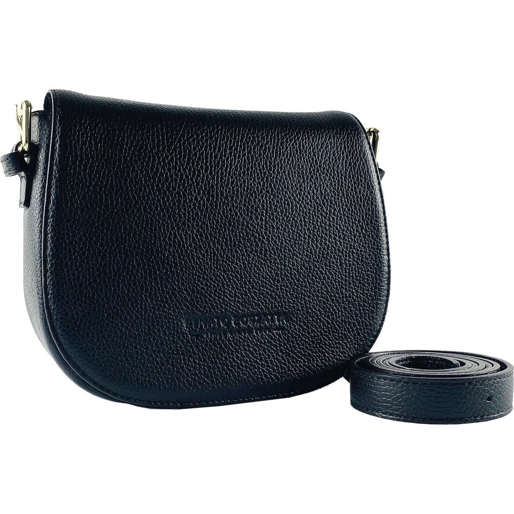 RENATO BORZATTA RB1002A | Luxurious Black Leather Crossbody Bag