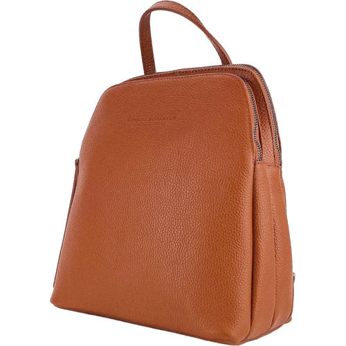 Load image into Gallery viewer, RB1018AM | Zaino Donna Doppio scomparto in Vera Pelle Made in Italy con spallacci regolabili. Accessori in metallo Canna di Fucile - Colore Paprika - Dimensioni: cm 26 x 30 x 14,5-1
