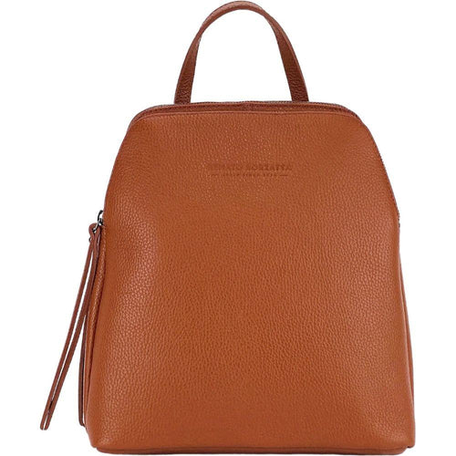 Load image into Gallery viewer, RB1018AM | Zaino Donna Doppio scomparto in Vera Pelle Made in Italy con spallacci regolabili. Accessori in metallo Canna di Fucile - Colore Paprika - Dimensioni: cm 26 x 30 x 14,5-2
