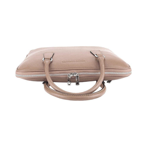 Load image into Gallery viewer, RB1019AQ | Cartella Business Unisex in Vera Pelle Made in Italy con tracolla removibile. Attacchi con moschettoni in metallo Nickel Lucido - Colore Taupe - Dimensioni: cm 37 x 29 x 6,5-3
