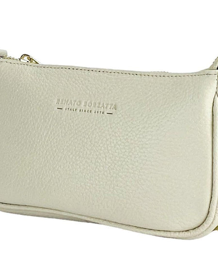 RENATO BORZATTA - Borsa Piccola in Vera Pelle Avorio